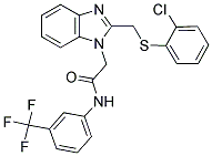 2-(2-([(2-CHLOROPHENYL)SULFANYL]METHYL)-1H-1,3-BENZIMIDAZOL-1-YL)-N-[3-(TRIFLUOROMETHYL)PHENYL]ACETAMIDE Struktur