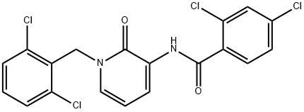 2,4-DICHLORO-N-[1-(2,6-DICHLOROBENZYL)-2-OXO-1,2-DIHYDRO-3-PYRIDINYL]BENZENECARBOXAMIDE Struktur