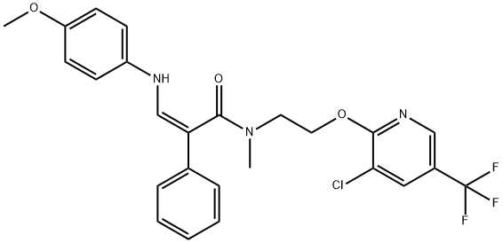 N-(2-([3-CHLORO-5-(TRIFLUOROMETHYL)-2-PYRIDINYL]OXY)ETHYL)-3-(4-METHOXYANILINO)-N-METHYL-2-PHENYLACRYLAMIDE Struktur