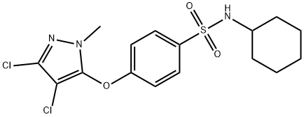 N-CYCLOHEXYL-4-[(3,4-DICHLORO-1-METHYL-1H-PYRAZOL-5-YL)OXY]BENZENESULFONAMIDE Struktur