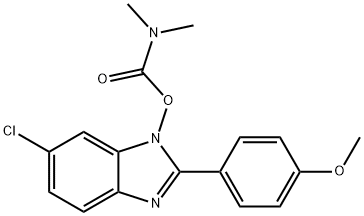 4-(6-CHLORO-1-([(DIMETHYLAMINO)CARBONYL]OXY)-1H-1,3-BENZIMIDAZOL-2-YL)PHENYL METHYL ETHER Struktur