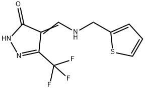 4-([(2-THIENYLMETHYL)AMINO]METHYLENE)-5-(TRIFLUOROMETHYL)-2,4-DIHYDRO-3H-PYRAZOL-3-ONE Struktur