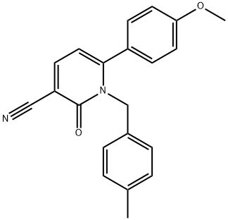 6-(4-METHOXYPHENYL)-1-(4-METHYLBENZYL)-2-OXO-1,2-DIHYDRO-3-PYRIDINECARBONITRILE Struktur