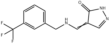 4-(([3-(TRIFLUOROMETHYL)BENZYL]AMINO)METHYLENE)-2,4-DIHYDRO-3H-PYRAZOL-3-ONE Struktur