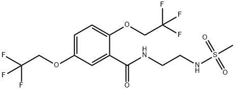 N-(2-[(METHYLSULFONYL)AMINO]ETHYL)-2,5-BIS(2,2,2-TRIFLUOROETHOXY)BENZENECARBOXAMIDE Struktur