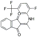 2-(((2-FLUORO-5-(TRIFLUOROMETHYL)PHENYL)AMINO)ETHYLIDENE)INDANE-1,3-DIONE Struktur