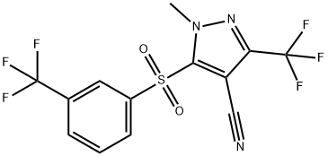 1-METHYL-3-(TRIFLUOROMETHYL)-5-([3-(TRIFLUOROMETHYL)PHENYL]SULFONYL)-1H-PYRAZOLE-4-CARBONITRILE Struktur