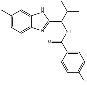 4-FLUORO-N-[2-METHYL-1-(5-METHYL-1H-1,3-BENZIMIDAZOL-2-YL)PROPYL]BENZENECARBOXAMIDE Struktur