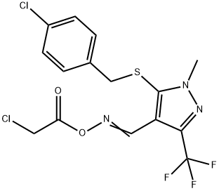 4-(([(2-CHLOROACETYL)OXY]IMINO)METHYL)-5-[(4-CHLOROBENZYL)SULFANYL]-1-METHYL-3-(TRIFLUOROMETHYL)-1H-PYRAZOLE Struktur