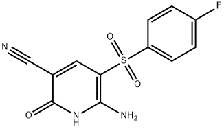 6-AMINO-5-[(4-FLUOROPHENYL)SULFONYL]-2-HYDROXYNICOTINONITRILE Struktur