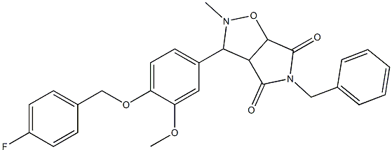 5-BENZYL-3-(4-[(4-FLUOROBENZYL)OXY]-3-METHOXYPHENYL)-2-METHYLDIHYDRO-2H-PYRROLO[3,4-D]ISOXAZOLE-4,6(3H,5H)-DIONE Struktur