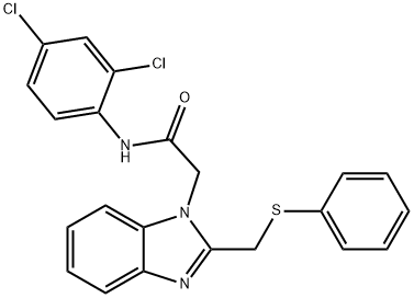 N-(2,4-DICHLOROPHENYL)-2-(2-[(PHENYLSULFANYL)METHYL]-1H-1,3-BENZIMIDAZOL-1-YL)ACETAMIDE Struktur