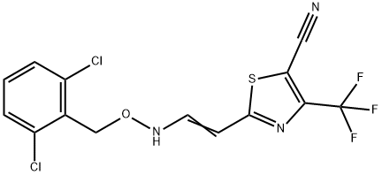 2-(2-([(2,6-DICHLOROBENZYL)OXY]AMINO)VINYL)-4-(TRIFLUOROMETHYL)-1,3-THIAZOLE-5-CARBONITRILE Struktur