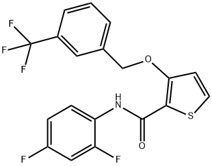 N-(2,4-DIFLUOROPHENYL)-3-([3-(TRIFLUOROMETHYL)BENZYL]OXY)-2-THIOPHENECARBOXAMIDE Struktur