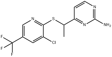 4-(1-([3-CHLORO-5-(TRIFLUOROMETHYL)-2-PYRIDINYL]SULFANYL)ETHYL)-2-PYRIMIDINAMINE Struktur