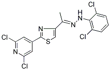 1-[2-(2,6-DICHLORO-4-PYRIDYL)-1,3-THIAZOL-4-YL]ETHAN-1-ONE 1-(2,6-DICHLOROPHENYL)HYDRAZONE Struktur