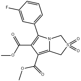 DIMETHYL 5-(3-FLUOROPHENYL)-2,2-DIOXO-2,3-DIHYDRO-1H-2LAMBDA6-PYRROLO[1,2-C][1,3]THIAZOLE-6,7-DICARBOXYLATE Struktur