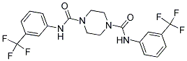 N-(3-(TRIFLUOROMETHYL)PHENYL)(4-(N-(3-(TRIFLUOROMETHYL)PHENYL)CARBAMOYL)PIPERAZINYL)FORMAMIDE Struktur