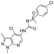 N-(4-CHLORO-1,3-DIMETHYL-1H-PYRAZOLO[3,4-B]PYRIDIN-5-YL)-N'-[1-(4-CHLOROPHENYL)-1-METHYL-1-OXO-LAMBDA6-SULFANYLIDENE]UREA Struktur