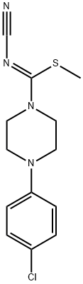 METHYL 4-(4-CHLOROPHENYL)-N-CYANOTETRAHYDRO-1(2H)-PYRAZINECARBIMIDOTHIOATE Struktur