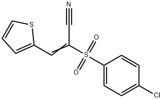 2-((4-CHLOROPHENYL)SULFONYL)-3-(2-THIENYL)PROP-2-ENENITRILE Struktur