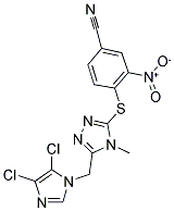 4-((5-[(4,5-DICHLORO-1H-IMIDAZOL-1-YL)METHYL]-4-METHYL-4H-1,2,4-TRIAZOL-3-YL)THIO)-3-NITROBENZONITRILE Struktur