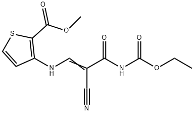 METHYL 3-((2-CYANO-3-[(ETHOXYCARBONYL)AMINO]-3-OXO-1-PROPENYL)AMINO)-2-THIOPHENECARBOXYLATE Struktur