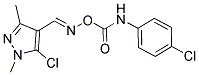 5-CHLORO-4-[(([(4-CHLOROANILINO)CARBONYL]OXY)IMINO)METHYL]-1,3-DIMETHYL-1H-PYRAZOLE Struktur