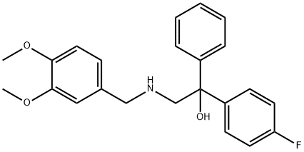 2-[(3,4-DIMETHOXYBENZYL)AMINO]-1-(4-FLUOROPHENYL)-1-PHENYL-1-ETHANOL Struktur