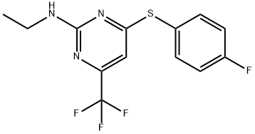 N-ETHYL-4-[(4-FLUOROPHENYL)SULFANYL]-6-(TRIFLUOROMETHYL)-2-PYRIMIDINAMINE Struktur