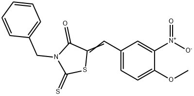 3-BENZYL-5-[(4-METHOXY-3-NITROPHENYL)METHYLENE]-2-THIOXO-1,3-THIAZOLAN-4-ONE Struktur