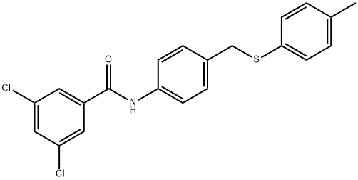 3,5-DICHLORO-N-(4-([(4-METHYLPHENYL)SULFANYL]METHYL)PHENYL)BENZENECARBOXAMIDE Struktur