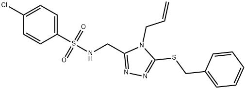 N-([4-ALLYL-5-(BENZYLSULFANYL)-4H-1,2,4-TRIAZOL-3-YL]METHYL)-4-CHLOROBENZENESULFONAMIDE Struktur