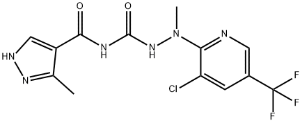 N-((2-[3-CHLORO-5-(TRIFLUOROMETHYL)-2-PYRIDINYL]-2-METHYLHYDRAZINO)CARBONYL)-3-METHYL-1H-PYRAZOLE-4-CARBOXAMIDE Struktur