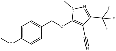 5-[(4-METHOXYBENZYL)OXY]-1-METHYL-3-(TRIFLUOROMETHYL)-1H-PYRAZOLE-4-CARBONITRILE Struktur