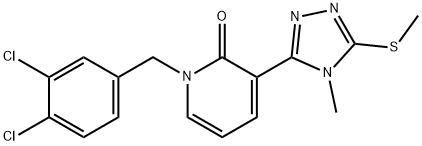 1-(3,4-DICHLOROBENZYL)-3-[4-METHYL-5-(METHYLSULFANYL)-4H-1,2,4-TRIAZOL-3-YL]-2(1H)-PYRIDINONE Struktur