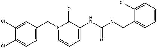 S-(2-CHLOROBENZYL) N-[1-(3,4-DICHLOROBENZYL)-2-OXO-1,2-DIHYDRO-3-PYRIDINYL]CARBAMOTHIOATE Struktur