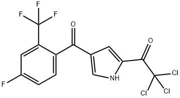 2,2,2-TRICHLORO-1-(4-[4-FLUORO-2-(TRIFLUOROMETHYL)BENZOYL]-1H-PYRROL-2-YL)-1-ETHANONE Struktur