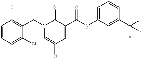 5-CHLORO-1-(2,6-DICHLOROBENZYL)-2-OXO-N-[3-(TRIFLUOROMETHYL)PHENYL]-1,2-DIHYDRO-3-PYRIDINECARBOXAMIDE Struktur