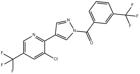 (4-[3-CHLORO-5-(TRIFLUOROMETHYL)-2-PYRIDINYL]-1H-PYRAZOL-1-YL)[3-(TRIFLUOROMETHYL)PHENYL]METHANONE Struktur