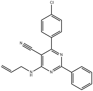 4-(ALLYLAMINO)-6-(4-CHLOROPHENYL)-2-PHENYL-5-PYRIMIDINECARBONITRILE Struktur