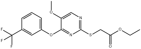 ETHYL 2-((5-METHOXY-4-[3-(TRIFLUOROMETHYL)PHENOXY]-2-PYRIMIDINYL)SULFANYL)ACETATE Struktur