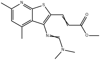 METHYL 3-(3-([(DIMETHYLAMINO)METHYLENE]AMINO)-4,6-DIMETHYLTHIENO[2,3-B]PYRIDIN-2-YL)ACRYLATE Struktur