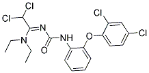 N-[2,2-DICHLORO-1-(DIETHYLAMINO)ETHYLIDENE]-N'-[2-(2,4-DICHLOROPHENOXY)PHENYL]UREA Struktur