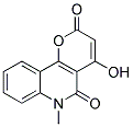 4-HYDROXY-6-METHYL-2H-PYRANO[3,2-C]QUINOLINE-2,5(6H)-DIONE Struktur