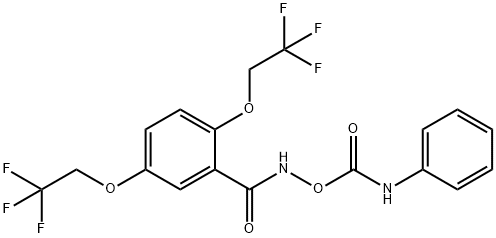 N-[(ANILINOCARBONYL)OXY]-2,5-BIS(2,2,2-TRIFLUOROETHOXY)BENZENECARBOXAMIDE Struktur