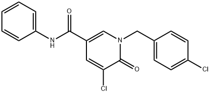 5-CHLORO-1-(4-CHLOROBENZYL)-6-OXO-N-PHENYL-1,6-DIHYDRO-3-PYRIDINECARBOXAMIDE Struktur