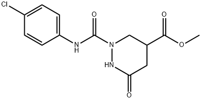 METHYL 2-[(4-CHLOROANILINO)CARBONYL]-6-OXOHEXAHYDRO-4-PYRIDAZINECARBOXYLATE Struktur