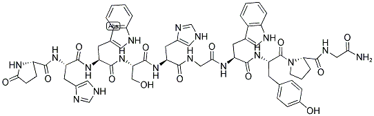 PYR-HIS-TRP-SER-HIS-GLY-TRP-TYR-PRO-GLY-NH2 Struktur