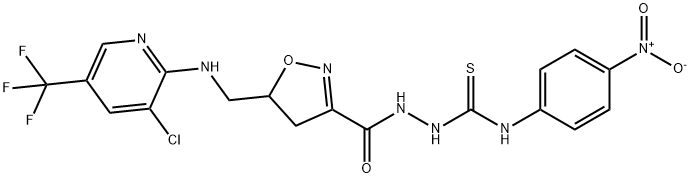 2-([5-(([3-CHLORO-5-(TRIFLUOROMETHYL)-2-PYRIDINYL]AMINO)METHYL)-4,5-DIHYDRO-3-ISOXAZOLYL]CARBONYL)-N-(4-NITROPHENYL)-1-HYDRAZINECARBOTHIOAMIDE Struktur